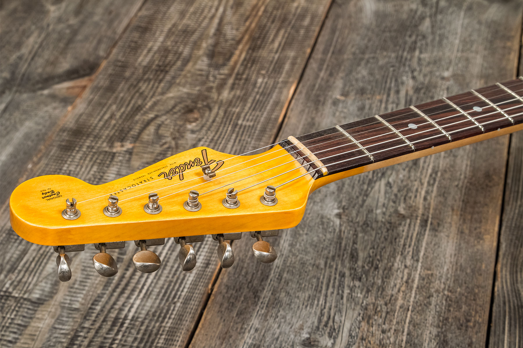 Fender Custom Shop Strat Late 64 3s Trem Rw #cz568169 - Relic Target 3-color Sunburst - Guitarra eléctrica con forma de str. - Variation 10