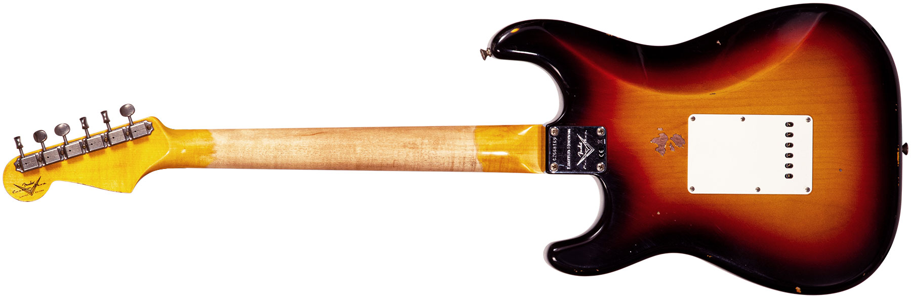 Fender Custom Shop Strat Late 64 3s Trem Rw #cz568169 - Relic Target 3-color Sunburst - Guitarra eléctrica con forma de str. - Variation 1