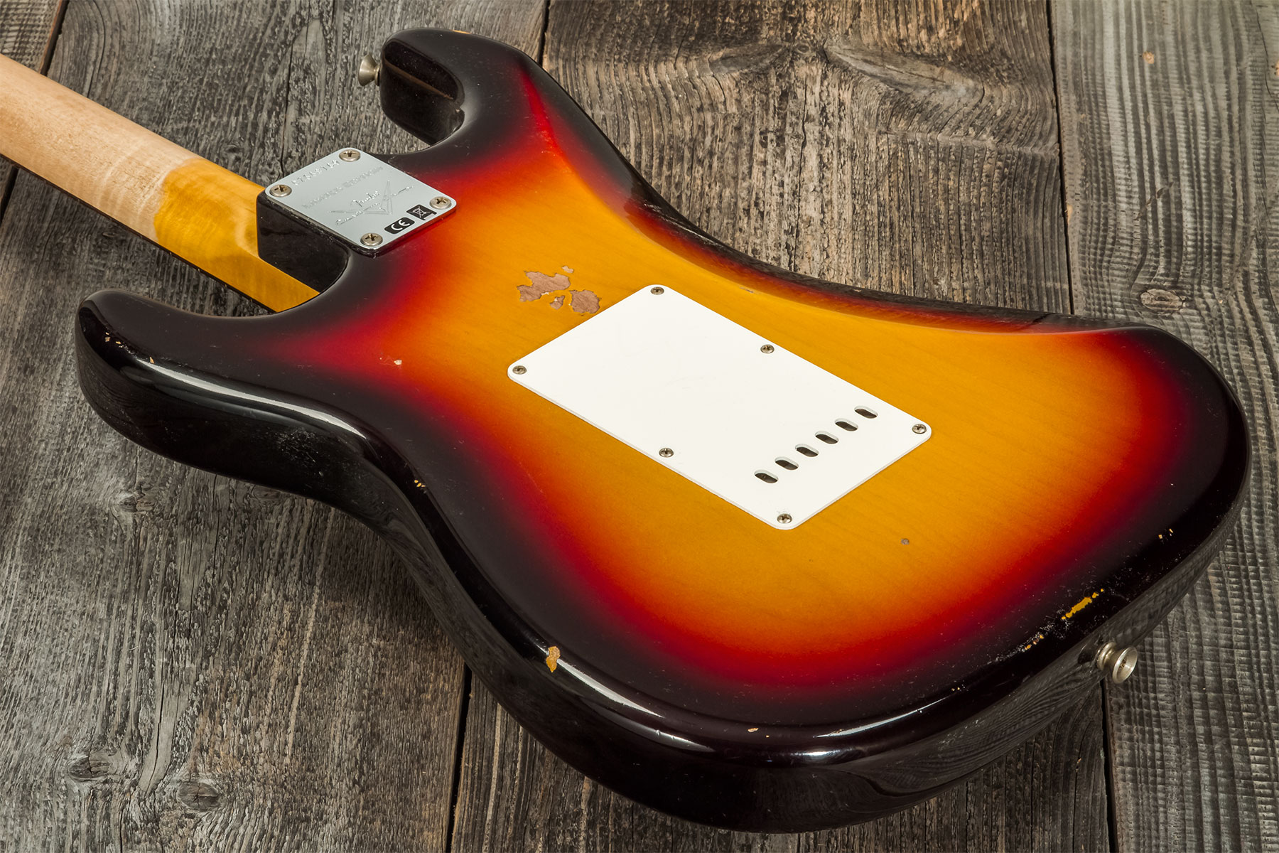 Fender Custom Shop Strat Late 64 3s Trem Rw #cz568169 - Relic Target 3-color Sunburst - Guitarra eléctrica con forma de str. - Variation 7