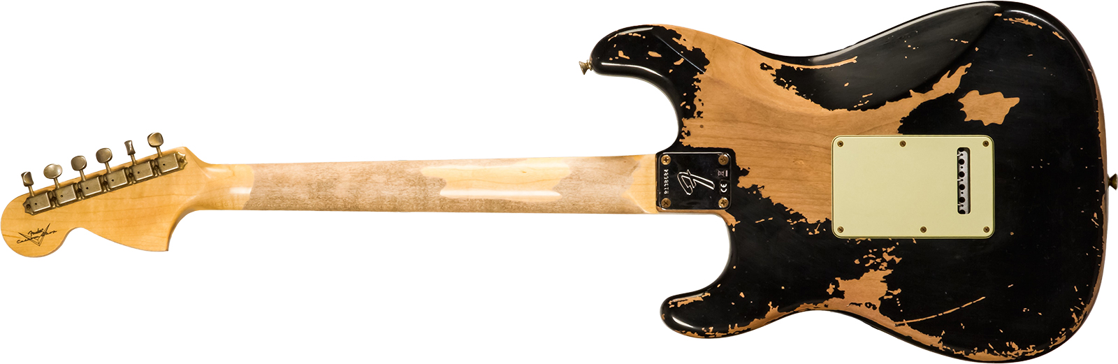 Fender Custom Shop Strat Michael Landau 1968 Signature Trem 3s #r138684 - Relic Black - Guitarra eléctrica con forma de str. - Variation 1