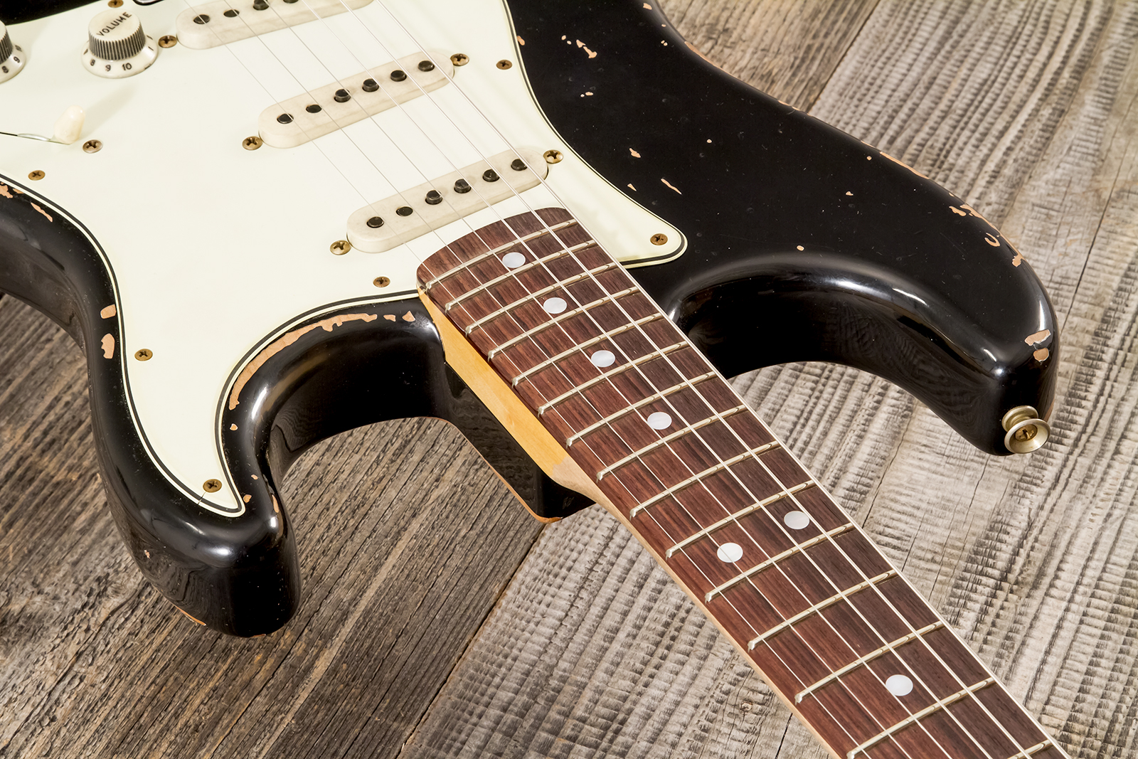 Fender Custom Shop Strat Michael Landau 1968 Signature Trem 3s #r138684 - Relic Black - Guitarra eléctrica con forma de str. - Variation 4