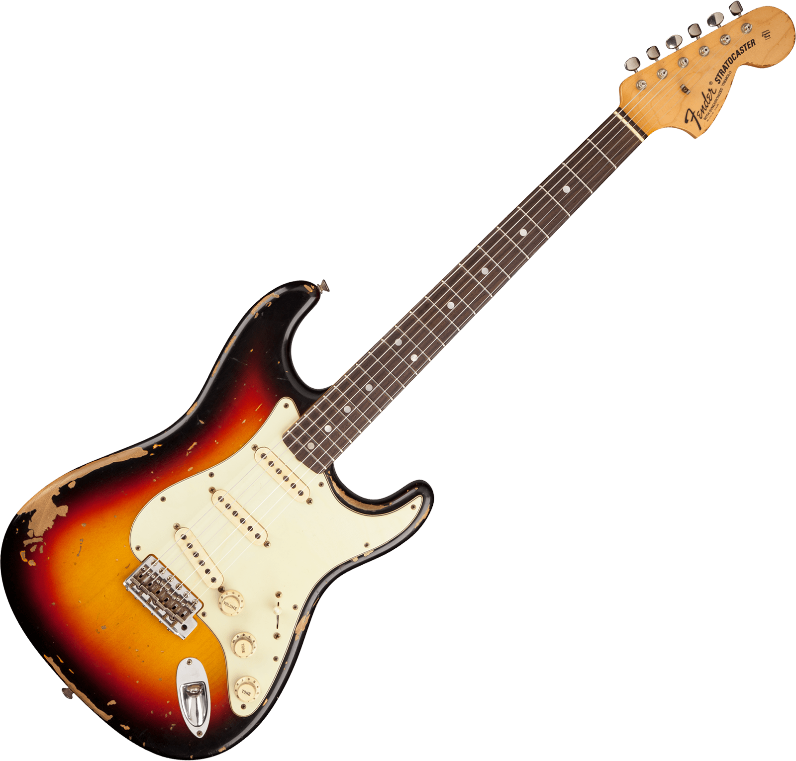 Fender Custom Shop Strat Michael Landau 1968 Trem 3s - Relic Bleached 3-color Sunburst - Guitarra eléctrica con forma de str. - Variation 1