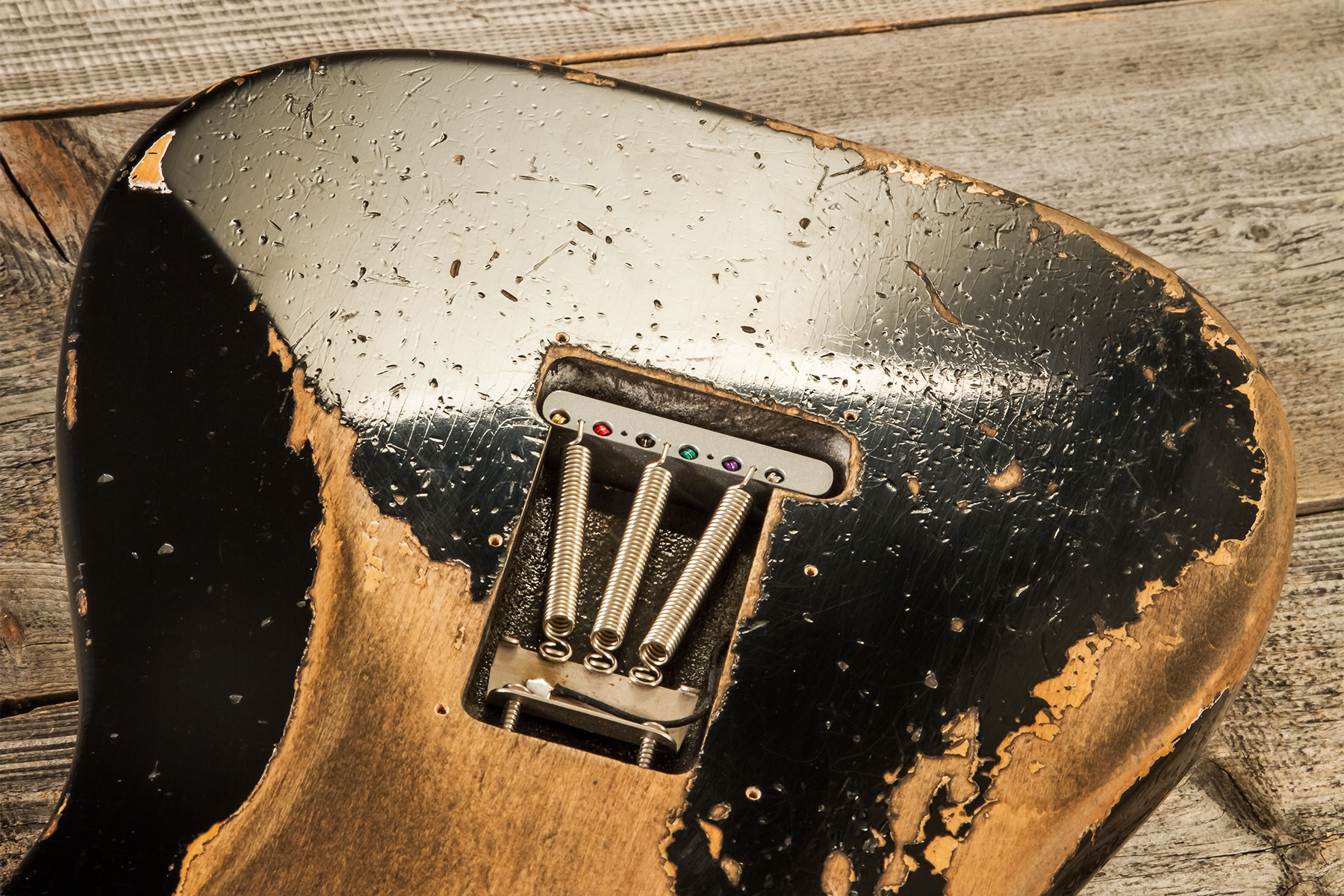 Fender Custom Shop Strat Poblano 3s Trem Mn #cz579424 - Super Heavy Relic Black - Guitarra eléctrica con forma de str. - Variation 10