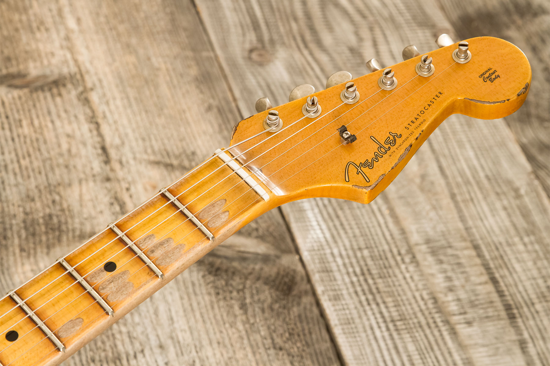 Fender Custom Shop Strat Poblano 3s Trem Mn #cz579424 - Super Heavy Relic Black - Guitarra eléctrica con forma de str. - Variation 13