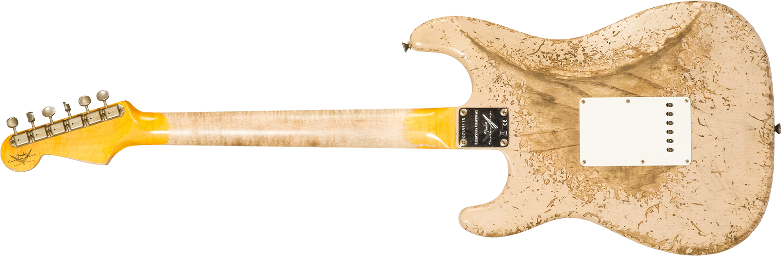 Fender Custom Shop Strat Red Hot 3s Trem #cz584115 - Super Heavy Relic White Blonde - Guitarra eléctrica con forma de str. - Variation 1
