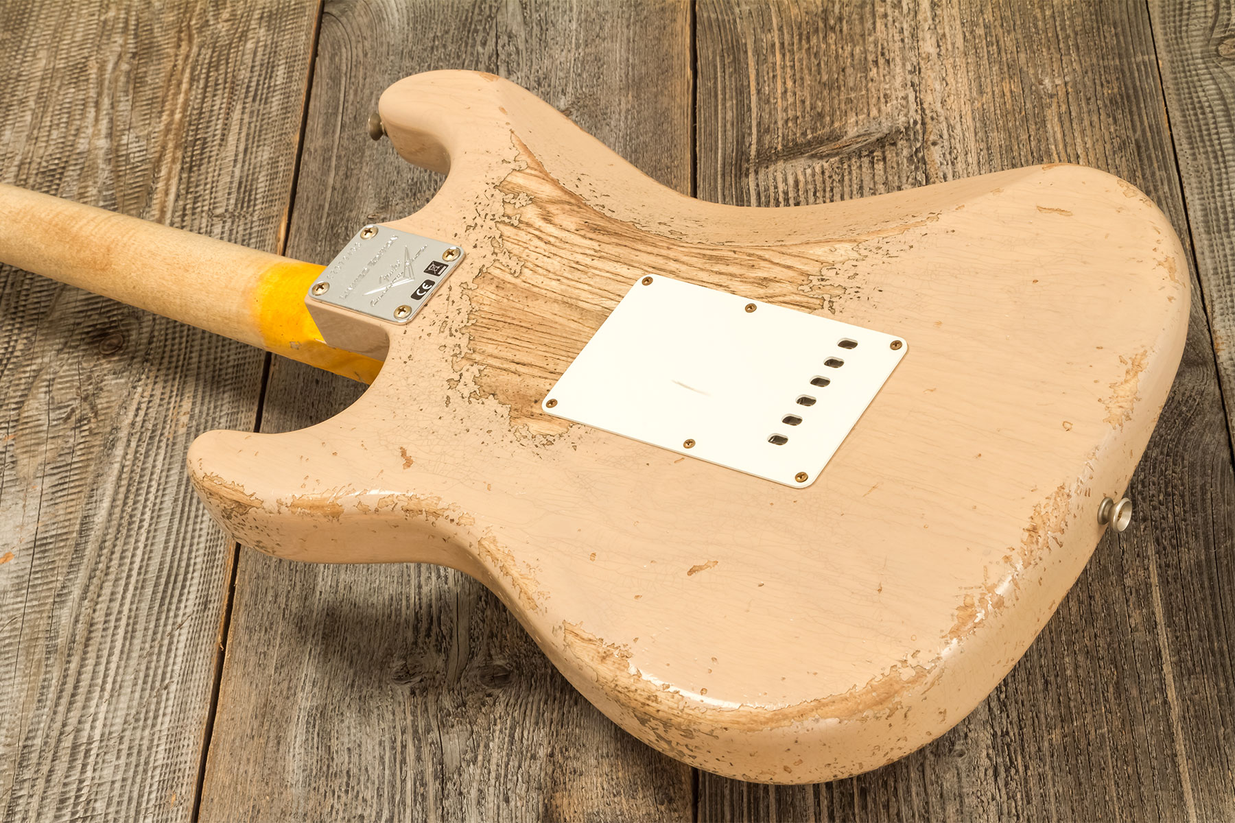 Fender Custom Shop Strat Red Hot 3s Trem Mn #cz579453 - Super Heavy Relic White Blonde - Guitarra eléctrica con forma de str. - Variation 5