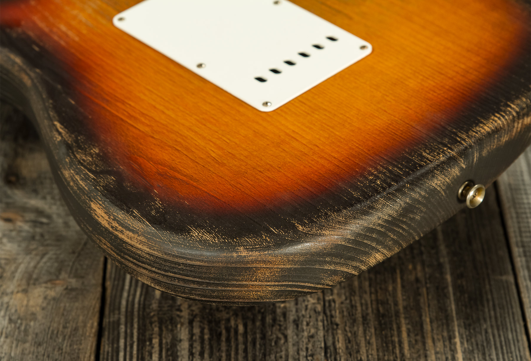 Fender Custom Shop Strat Sandblasted Masterbuilt P.walker #r117542 - Heavy Relic 3-color Sunburst - Guitarra eléctrica con forma de str. - Variation 6