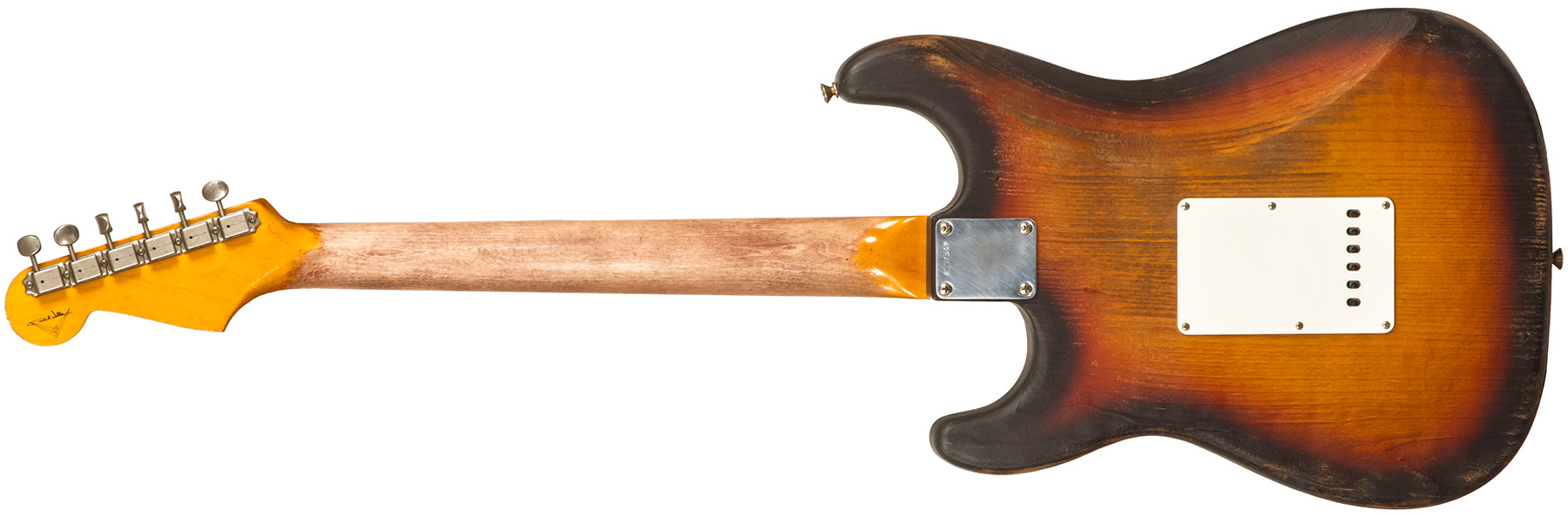 Fender Custom Shop Strat Sandblasted Masterbuilt P.walker #r117542 - Heavy Relic 3-color Sunburst - Guitarra eléctrica con forma de str. - Variation 1