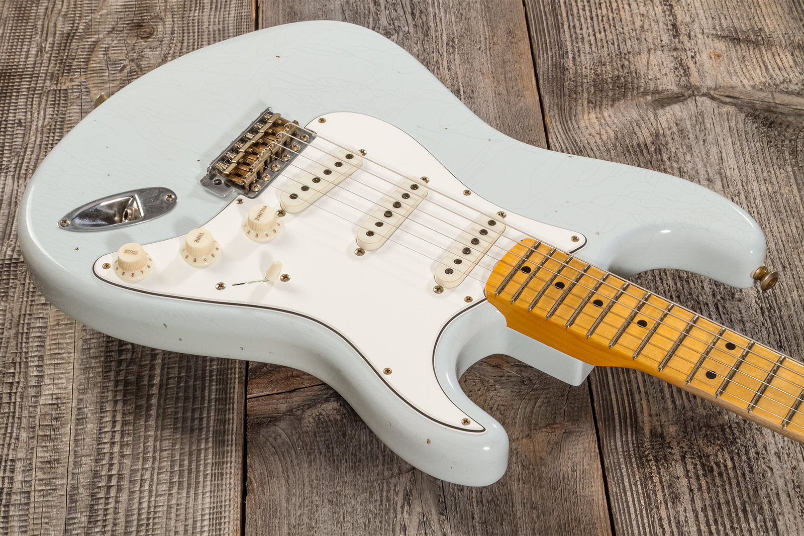 Fender Custom Shop Strat Tomatillo Special 3s Trem Mn #cz571194 - Journeyman Relic Aged Sonic Blue - Guitarra eléctrica con forma de str. - Variation 