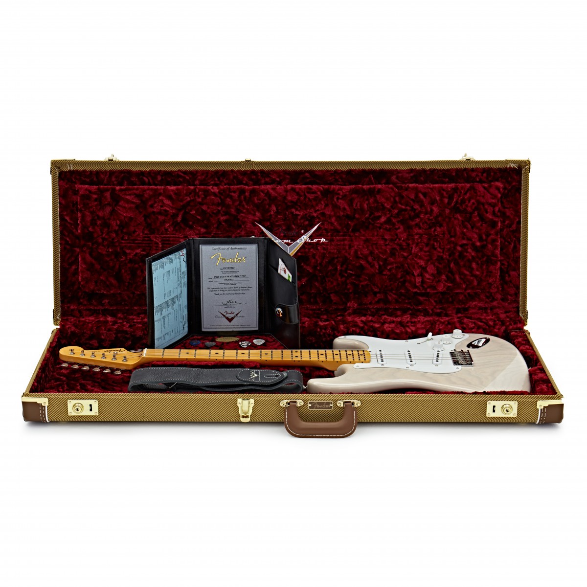 Fender Custom Shop Strat Vintage Custom 1955 Hardtail 3s Ht Mn - Time Capsule Package White Blonde - Guitarra eléctrica con forma de str. - Variation 