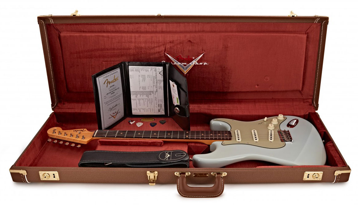 Fender Custom Shop Strat Vintage Custom 1959 Hardtail 3s Ht Rw - Time Capsule Package Sonic Blue - Guitarra eléctrica con forma de str. - Variation 8