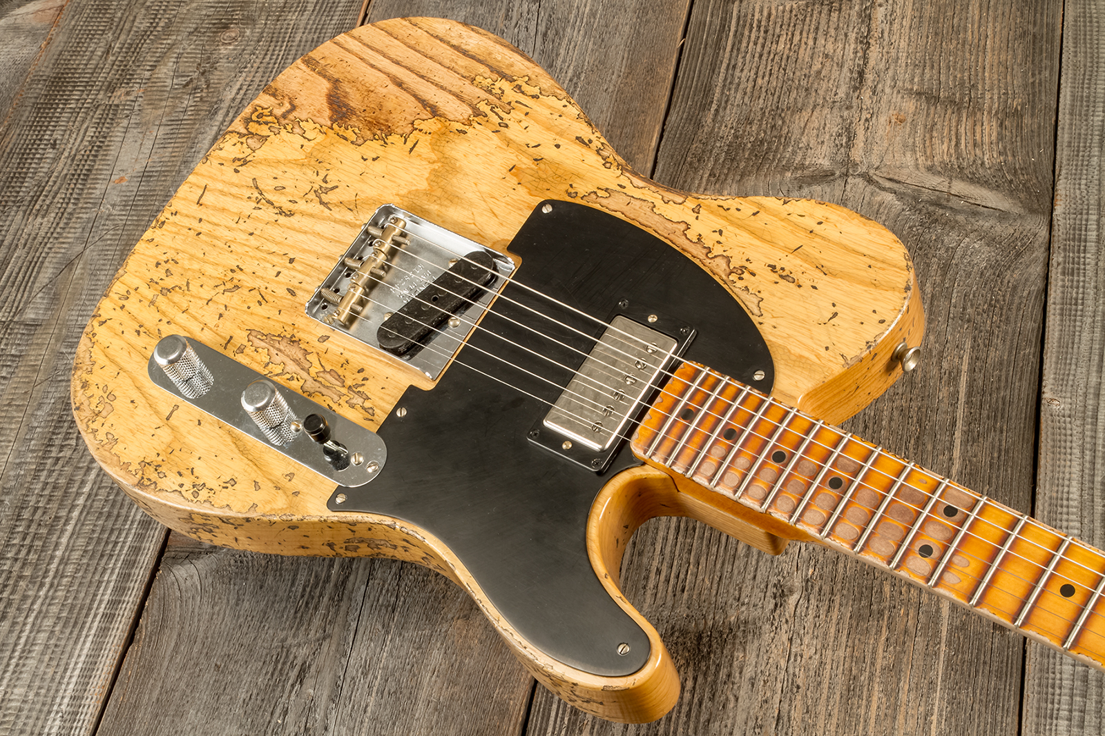 Fender Custom Shop Tele 1951 Sh Mn #r13524 - Super Heavy Relic Natural - Guitarra eléctrica con forma de tel - Variation 2