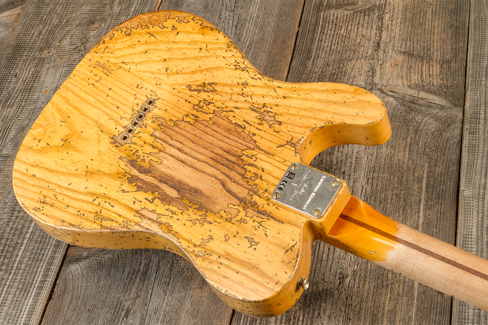 Fender Custom Shop Tele 1951 Sh Mn #r13524 - Super Heavy Relic Natural - Guitarra eléctrica con forma de tel - Variation 6