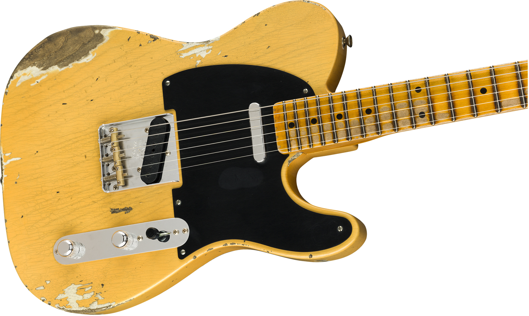 Fender Custom Shop Tele 1952 2019 Mn - Heavy Relic Aged Nocaster Blonde - Guitarra eléctrica con forma de tel - Variation 2