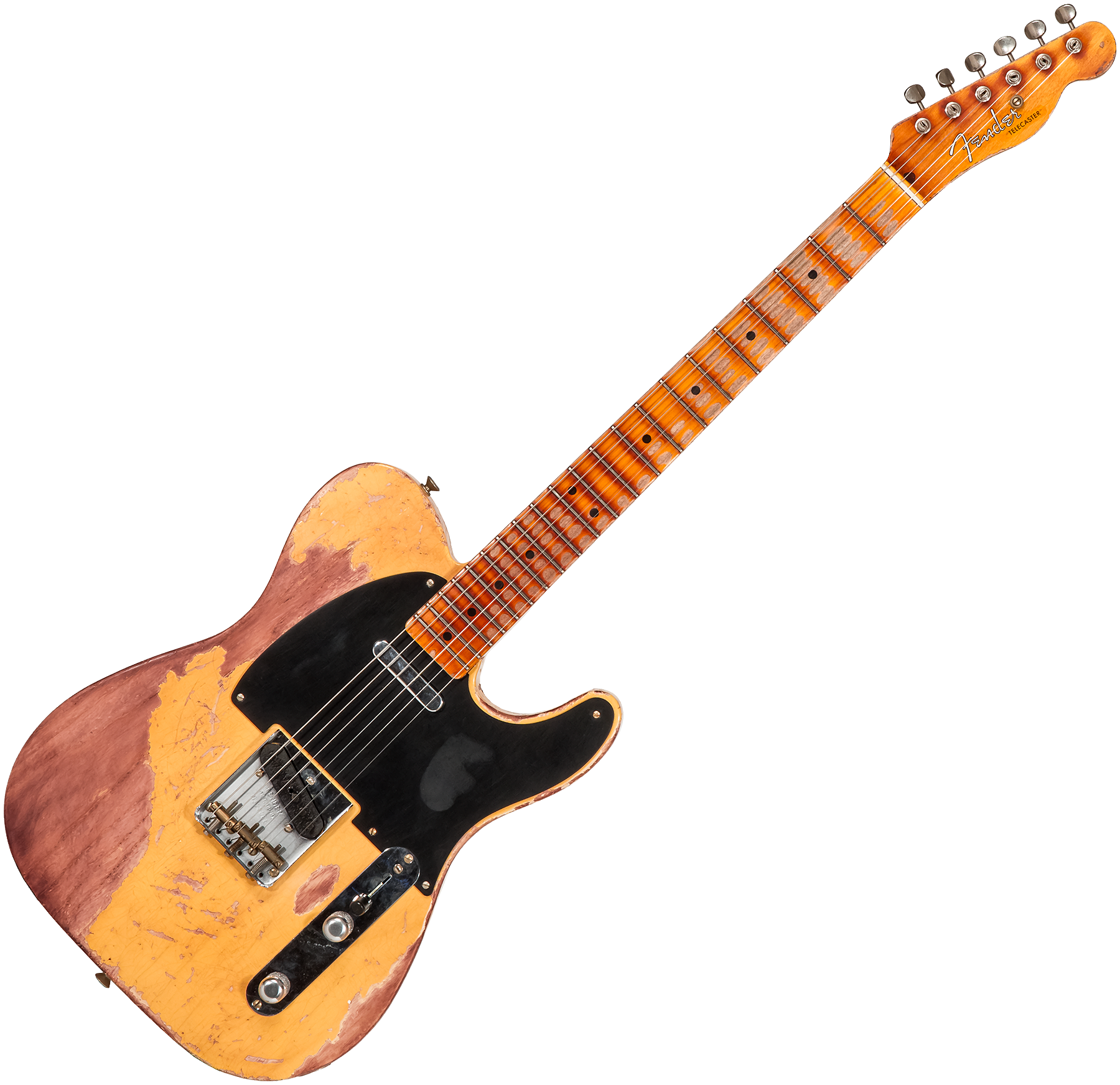 Fender Custom Shop Tele 1952 2s Ht Mn #128066 - Super Heavy Relic Nocaster Blonde - Guitarra eléctrica con forma de tel - Variation 1