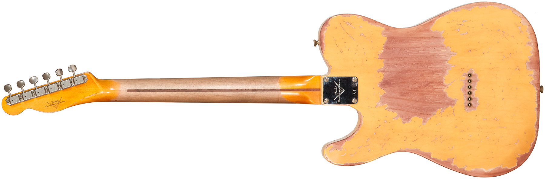 Fender Custom Shop Tele 1952 2s Ht Mn #128066 - Super Heavy Relic Nocaster Blonde - Guitarra eléctrica con forma de tel - Variation 2