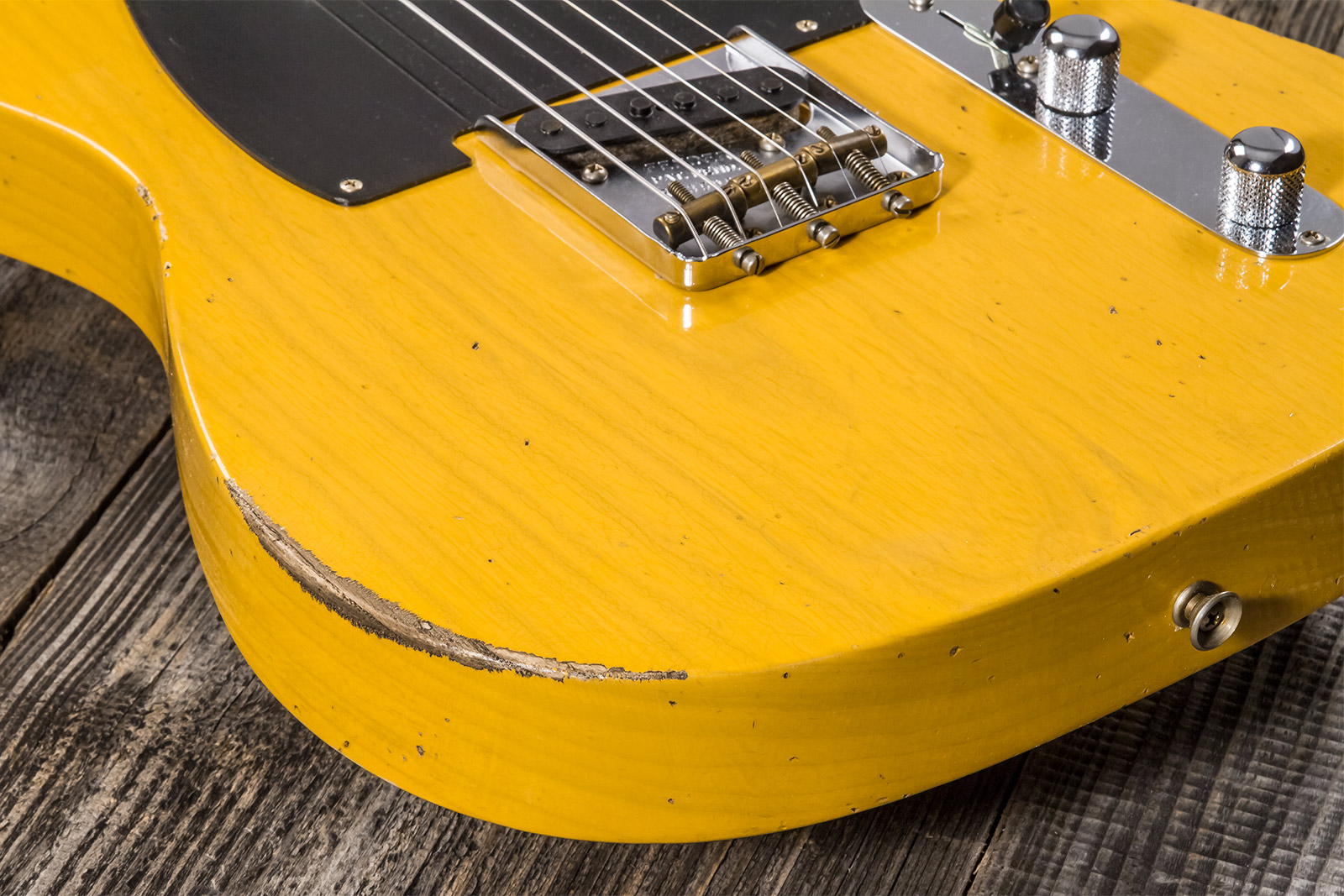Fender Custom Shop Tele 1952 2s Ht Mn #r135090 - Relic Aged Butterscotch Blonde - Guitarra eléctrica con forma de tel - Variation 3