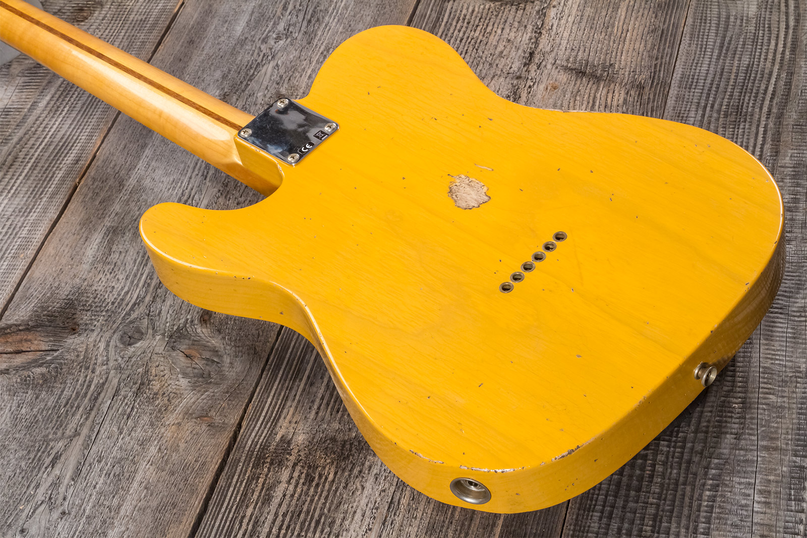 Fender Custom Shop Tele 1952 2s Ht Mn #r135090 - Relic Aged Butterscotch Blonde - Guitarra eléctrica con forma de tel - Variation 6