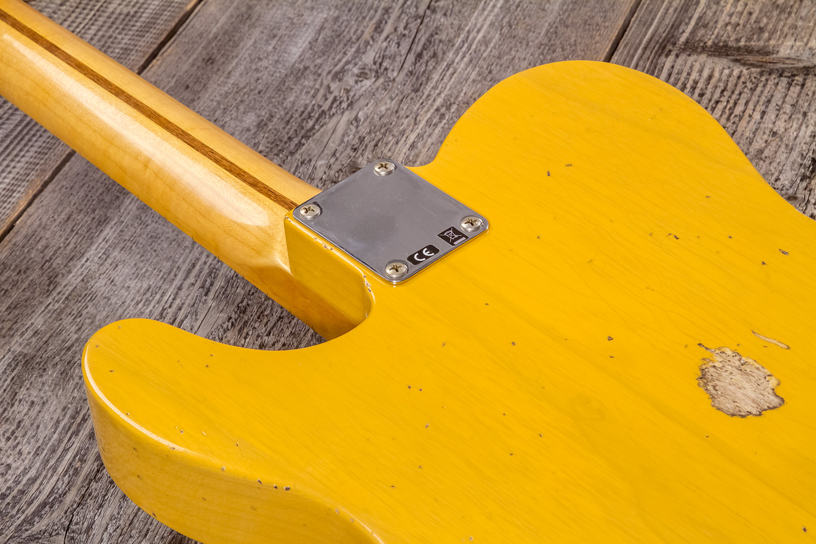 Fender Custom Shop Tele 1952 2s Ht Mn #r135090 - Relic Aged Butterscotch Blonde - Guitarra eléctrica con forma de tel - Variation 7