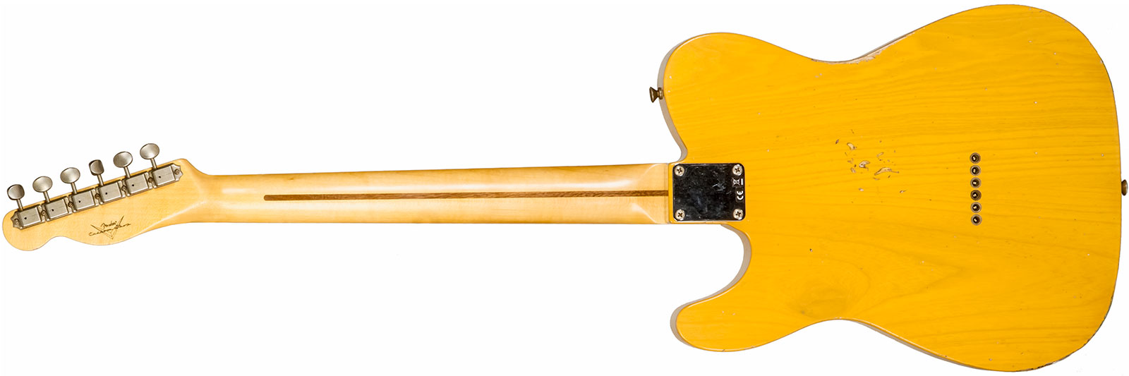 Fender Custom Shop Tele 1952 2s Ht Mn #r135225 - Relic Aged Buttercotch Blonde - Guitarra eléctrica con forma de tel - Variation 1