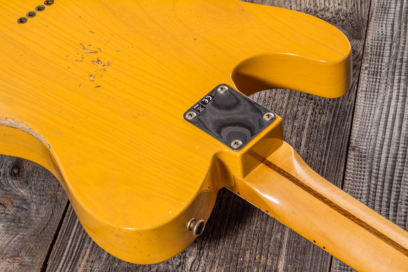 Fender Custom Shop Tele 1952 2s Ht Mn #r135225 - Relic Aged Buttercotch Blonde - Guitarra eléctrica con forma de tel - Variation 7
