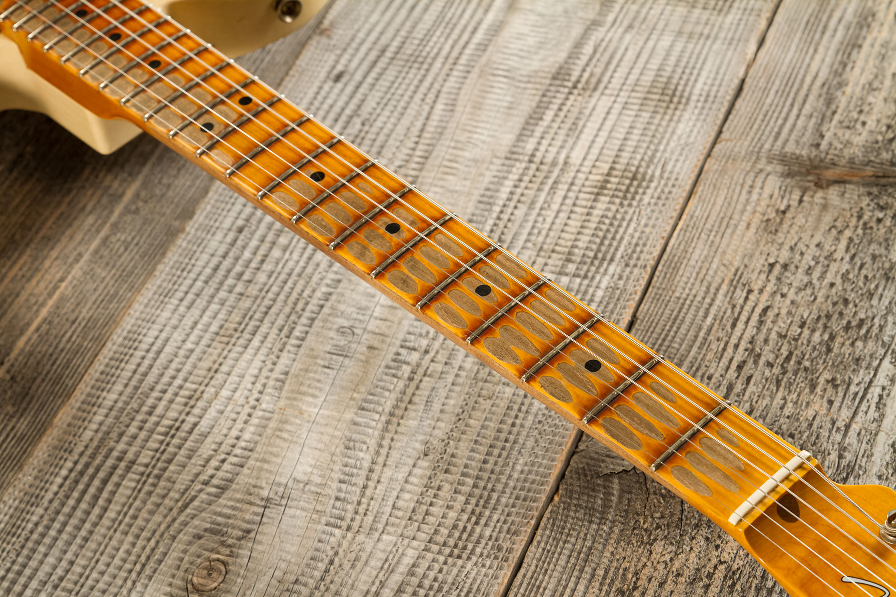 Fender Custom Shop Tele 1952 2s Ht Mn #r136384 - Heavy Relic Natural Blonde - Guitarra eléctrica con forma de tel - Variation 5
