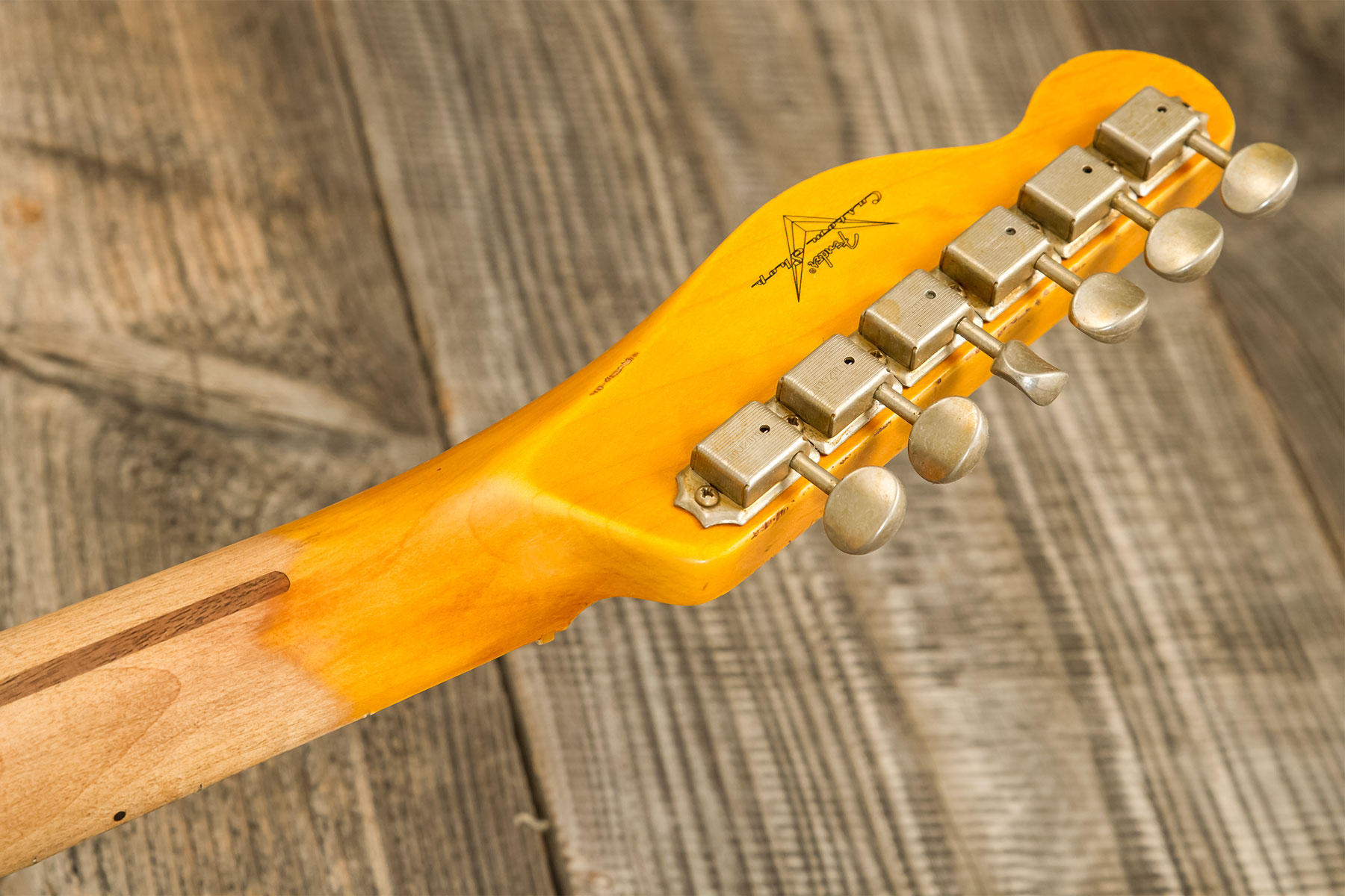 Fender Custom Shop Tele 1952 2s Ht Mn #r138660 - Heavy Relic Butterscotch Blonde - Guitarra eléctrica con forma de tel - Variation 9