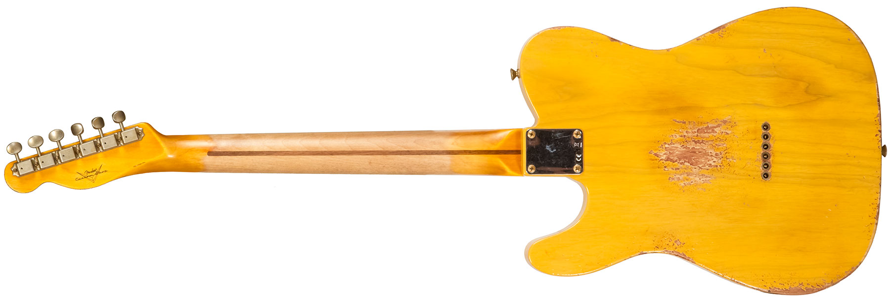 Fender Custom Shop Tele 1952 2s Ht Mn #r138660 - Heavy Relic Butterscotch Blonde - Guitarra eléctrica con forma de tel - Variation 1