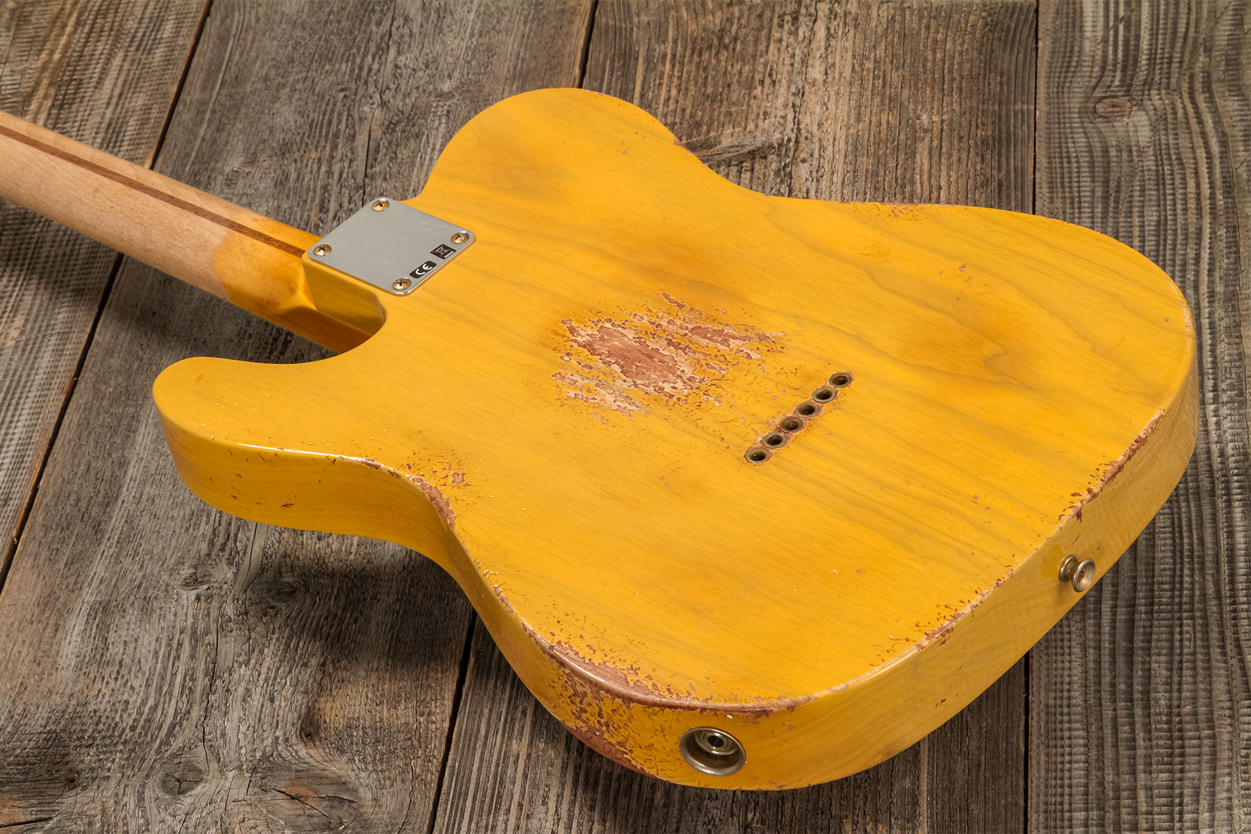 Fender Custom Shop Tele 1952 2s Ht Mn #r138660 - Heavy Relic Butterscotch Blonde - Guitarra eléctrica con forma de tel - Variation 5