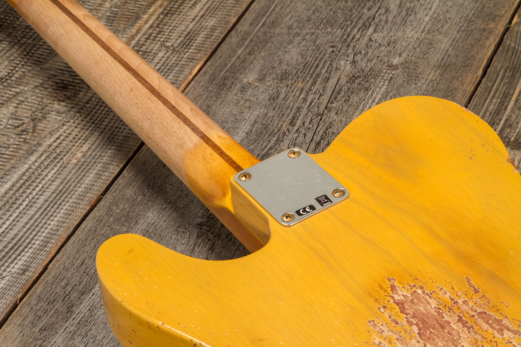 Fender Custom Shop Tele 1952 2s Ht Mn #r138660 - Heavy Relic Butterscotch Blonde - Guitarra eléctrica con forma de tel - Variation 6