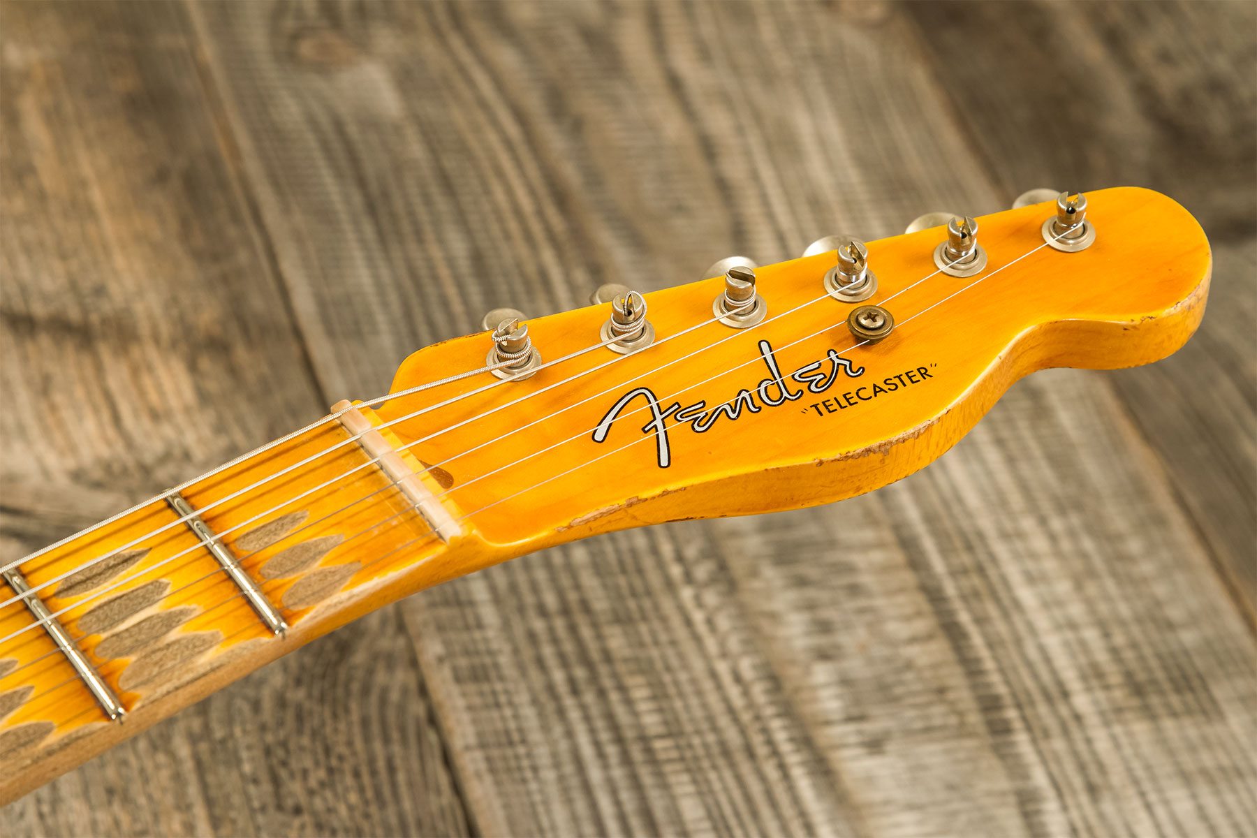 Fender Custom Shop Tele 1952 2s Ht Mn #r138660 - Heavy Relic Butterscotch Blonde - Guitarra eléctrica con forma de tel - Variation 8