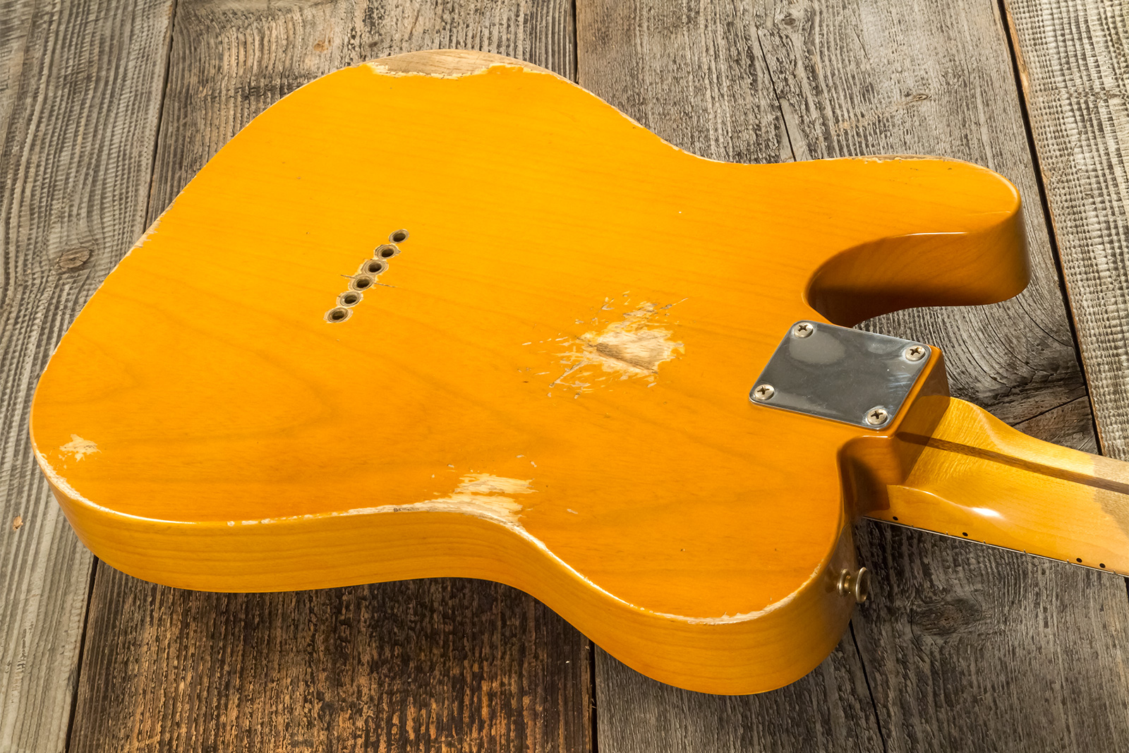 Fender Custom Shop Tele 1952 Masterbuilt A.hicks 2s Ht Mn #r126811 - Relic Smoked Butterscotch Blonde - Guitarra eléctrica con forma de tel - Variatio
