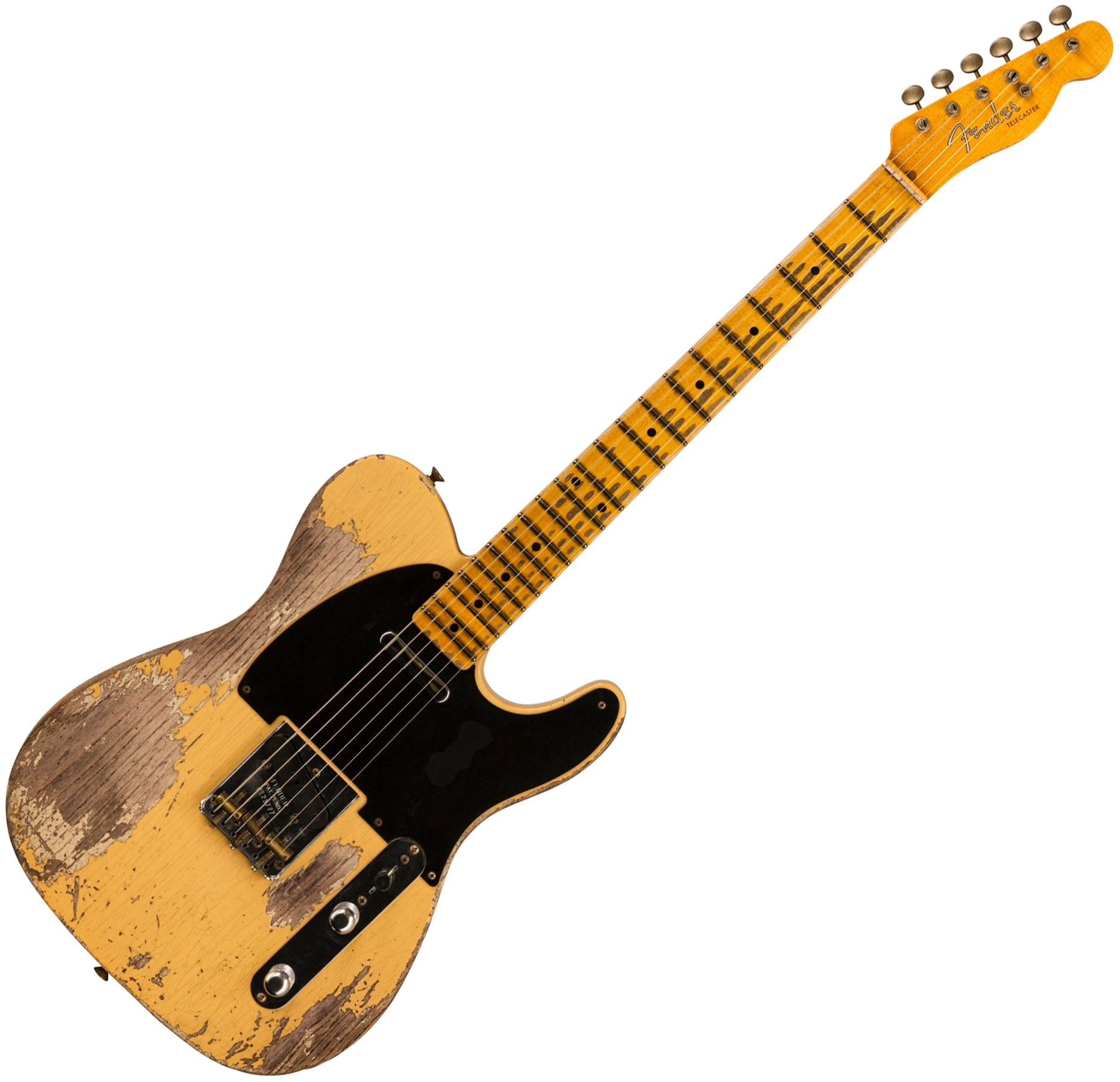 Fender Custom Shop Tele 1953 2s Ht Mn #126760 - Super Heavy Relic Natural Blonde - Guitarra eléctrica con forma de str. - Variation 1