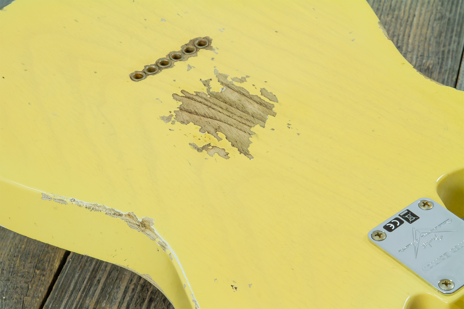 Fender Custom Shop Tele 1953 2s Ht Mn #r126760 - Heavy Relic Nocaster Blonde - Guitarra eléctrica con forma de tel - Variation 10