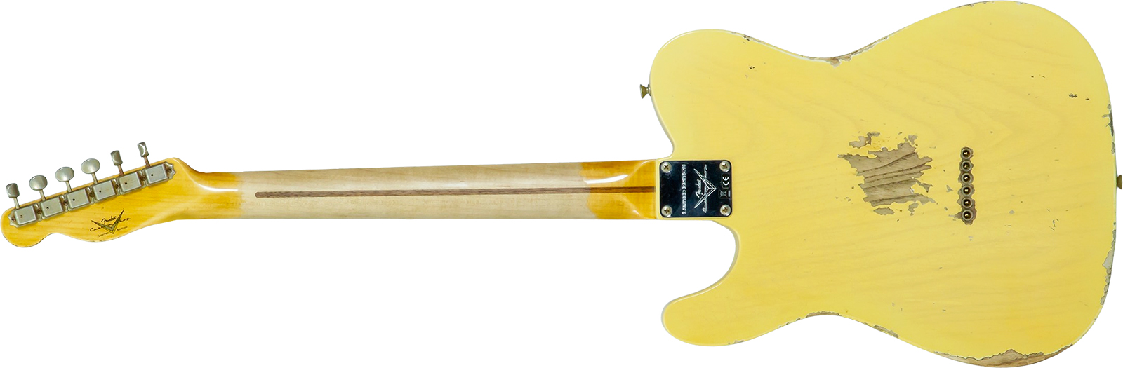 Fender Custom Shop Tele 1953 2s Ht Mn #r126760 - Heavy Relic Nocaster Blonde - Guitarra eléctrica con forma de tel - Variation 1