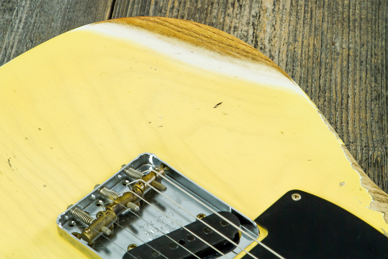 Fender Custom Shop Tele 1953 2s Ht Mn #r126760 - Heavy Relic Nocaster Blonde - Guitarra eléctrica con forma de tel - Variation 3