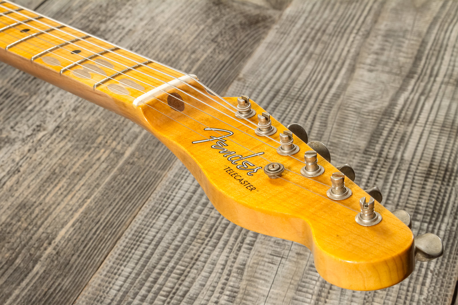 Fender Custom Shop Tele 1953 2s Ht Mn #r126793 - Journeyman Relic Aged Nocaster Blonde - Guitarra eléctrica con forma de tel - Variation 9