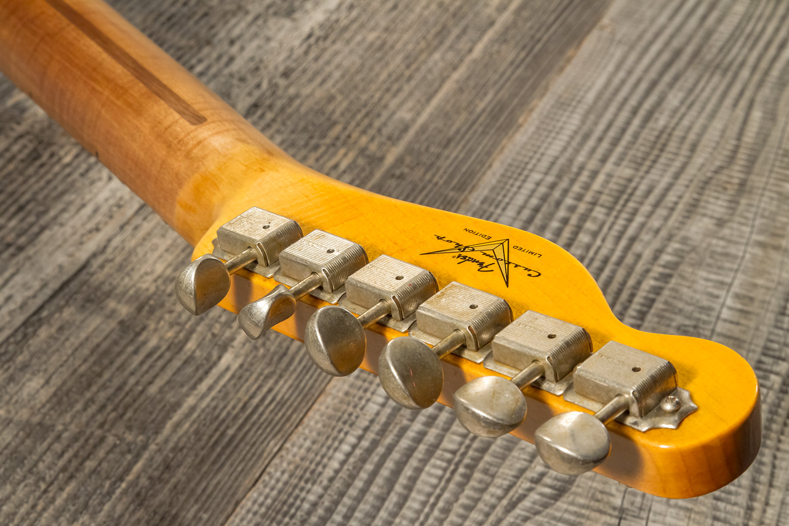 Fender Custom Shop Tele 1953 2s Ht Mn #r126793 - Journeyman Relic Aged Nocaster Blonde - Guitarra eléctrica con forma de tel - Variation 10
