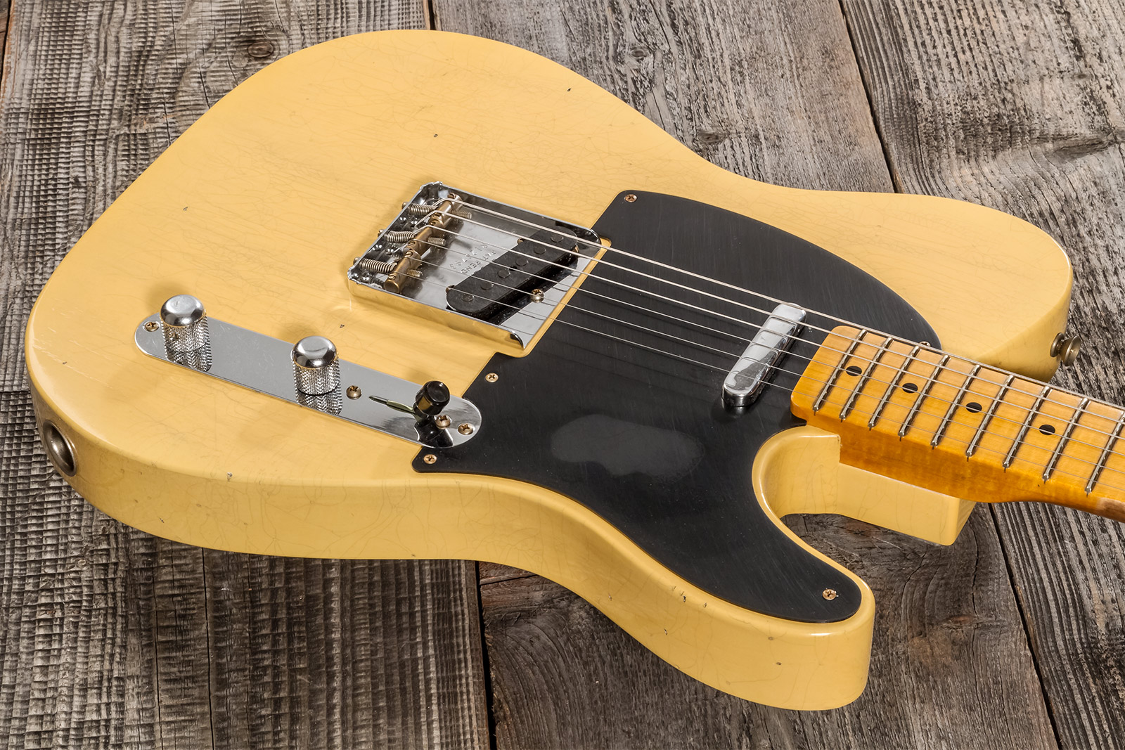 Fender Custom Shop Tele 1953 2s Ht Mn #r126793 - Journeyman Relic Aged Nocaster Blonde - Guitarra eléctrica con forma de tel - Variation 2