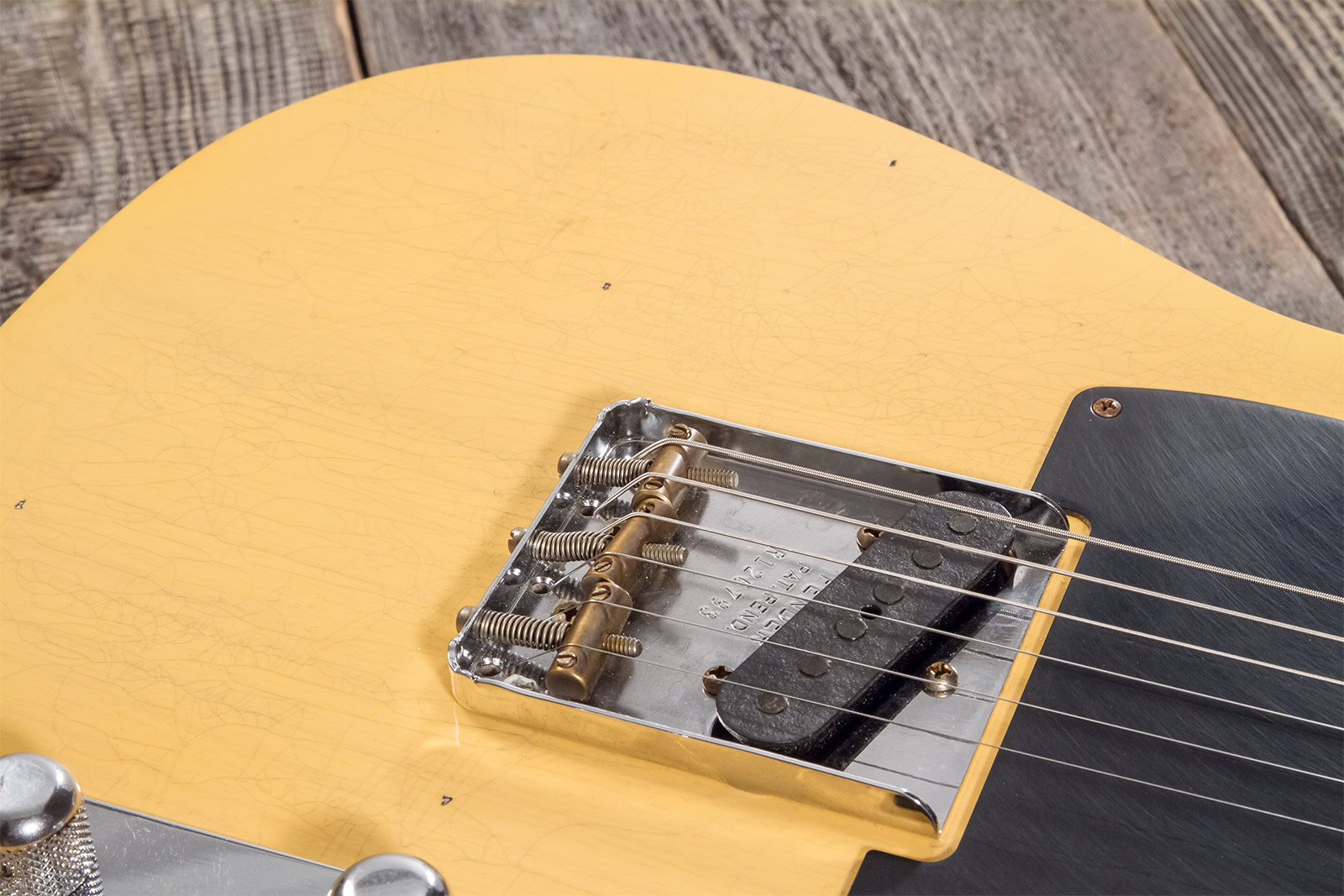 Fender Custom Shop Tele 1953 2s Ht Mn #r126793 - Journeyman Relic Aged Nocaster Blonde - Guitarra eléctrica con forma de tel - Variation 4