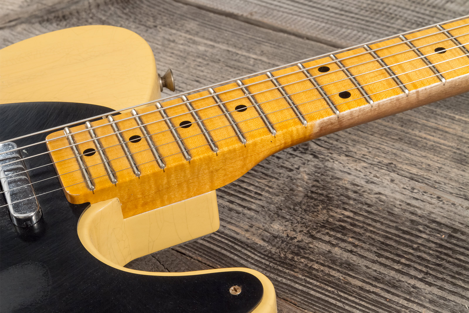 Fender Custom Shop Tele 1953 2s Ht Mn #r126793 - Journeyman Relic Aged Nocaster Blonde - Guitarra eléctrica con forma de tel - Variation 5