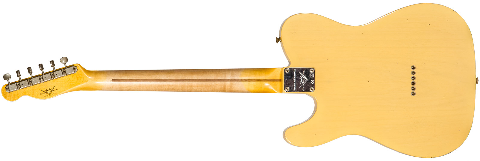 Fender Custom Shop Tele 1953 2s Ht Mn #r128606 - Journeyman Relic Aged Nocaster Blonde - Guitarra eléctrica con forma de tel - Variation 1