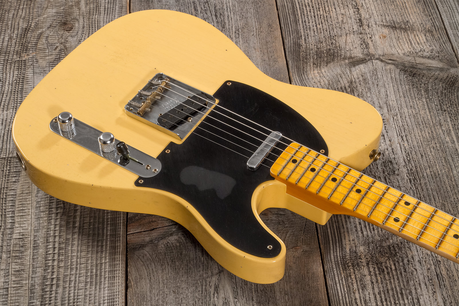 Fender Custom Shop Tele 1953 2s Ht Mn #r128606 - Journeyman Relic Aged Nocaster Blonde - Guitarra eléctrica con forma de tel - Variation 2