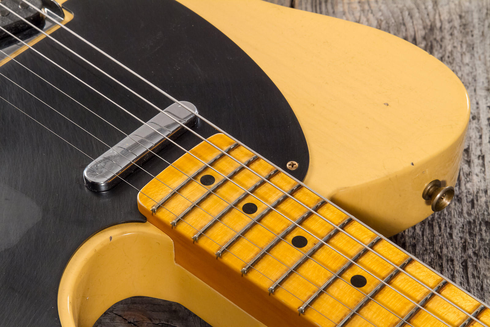 Fender Custom Shop Tele 1953 2s Ht Mn #r128606 - Journeyman Relic Aged Nocaster Blonde - Guitarra eléctrica con forma de tel - Variation 3