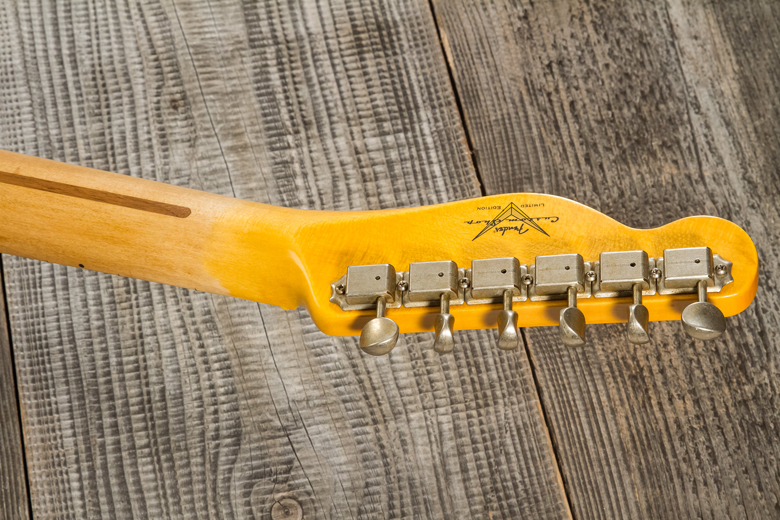 Fender Custom Shop Tele 1953 2s Ht Mn #r128606 - Journeyman Relic Aged Nocaster Blonde - Guitarra eléctrica con forma de tel - Variation 8