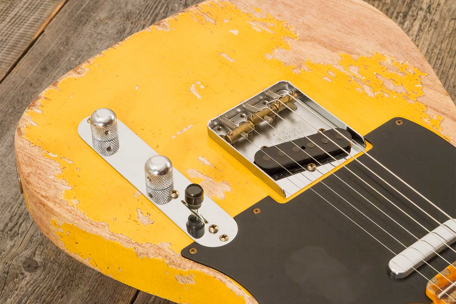 Fender Custom Shop Tele 1953 2s Ht Mn #r128654 - Super Heavy Relic Natural Blonde - Guitarra eléctrica con forma de str. - Variation 2