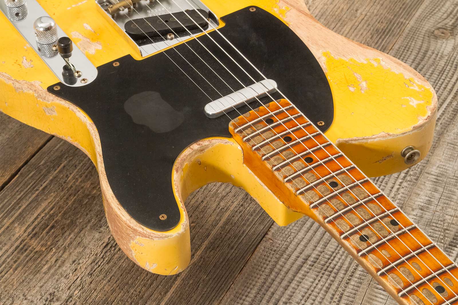 Fender Custom Shop Tele 1953 2s Ht Mn #r128654 - Super Heavy Relic Natural Blonde - Guitarra eléctrica con forma de str. - Variation 3