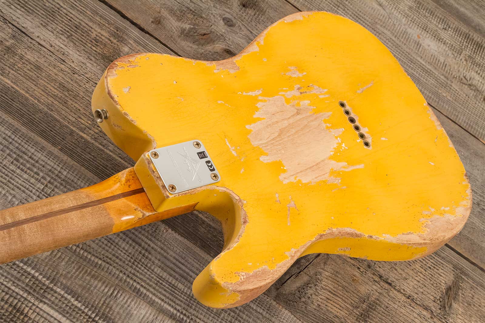 Fender Custom Shop Tele 1953 2s Ht Mn #r128654 - Super Heavy Relic Natural Blonde - Guitarra eléctrica con forma de str. - Variation 6