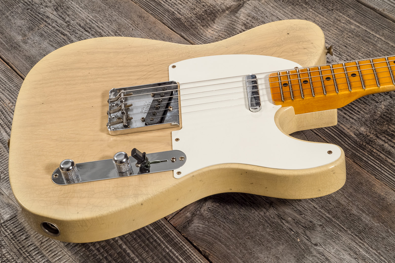 Fender Custom Shop Tele 1955 2s Ht Mn #cz570232 - Journeyman Relic Natural Blonde - Guitarra eléctrica con forma de tel - Variation 2
