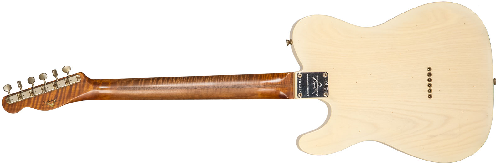 Fender Custom Shop Tele 1955 2s Ht Mn #cz573416 - Journeyman Relic Nocaster Blonde - Guitarra eléctrica con forma de tel - Variation 1